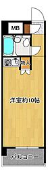 ホワイトパレス北九大前 ワンルームの間取図画像