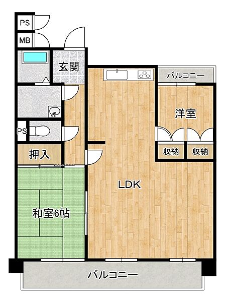 2LDK 間取り