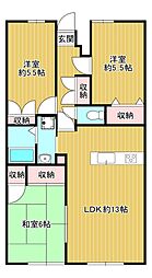 サンライフ清見 3LDKの間取図画像