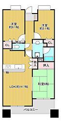 ライフプラザ一枝学園南東棟 3LDKの間取図画像
