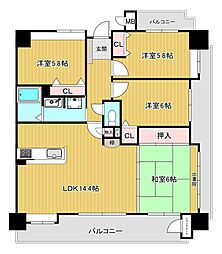 アメニティ一枝学園前 4LDKの間取図画像
