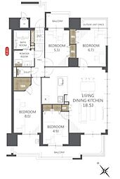 サンパーク鉄王 4LDKの間取図画像