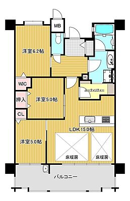 間取り オークランド中央エクスタージュ 14階/-
