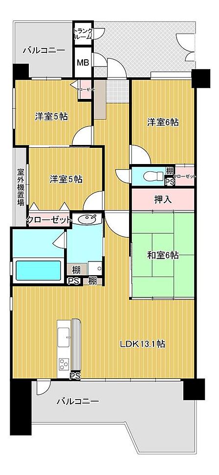 間取り図は現況を優先します。