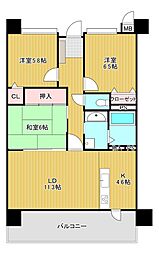 グランドパレス浅川アドバンティア 3LDKの間取図画像