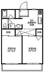 メゾンドール 2DKの間取図画像