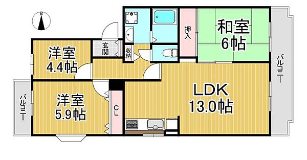 スペランツァ・ステラ ｜兵庫県伊丹市野間7丁目(賃貸マンション3LDK・1階・66.19㎡)の写真 その2