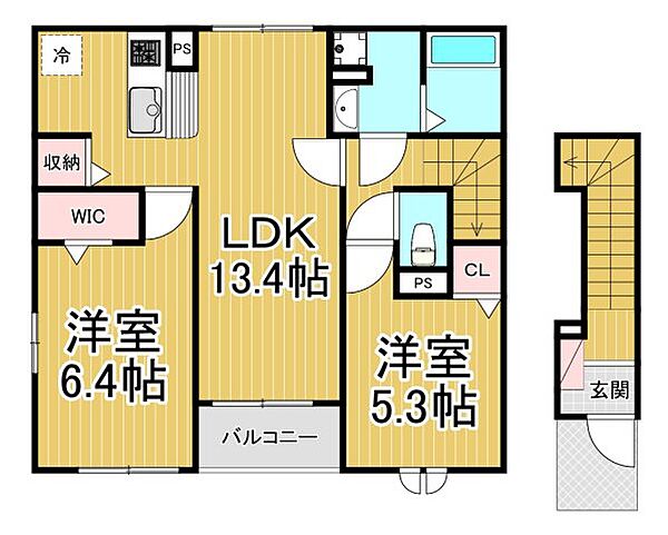 兵庫県伊丹市池尻1丁目(賃貸アパート2LDK・1階・59.16㎡)の写真 その2