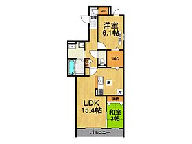 兵庫県西宮市上甲子園4丁目（賃貸アパート2LDK・3階・61.52㎡） その2