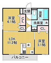 兵庫県西宮市常磐町（賃貸アパート2LDK・1階・53.80㎡） その2