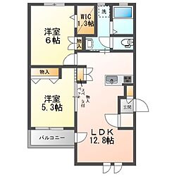 グリーンシティ仲町台 2LDKの間取図画像