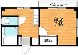 コーポあきしの 1Kの間取図画像
