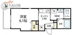 KSG第3ステージ 101 1階1Kの間取り
