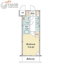 ドゥーエ新横浜 1Kの間取図画像