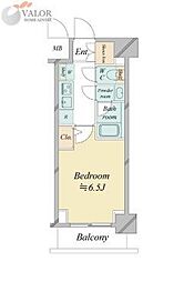 ドゥーエ新横浜 1Kの間取図画像