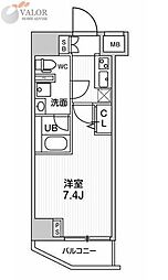 ジェノヴィア阪東橋スカイガーデン 1Kの間取図画像