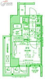 ディアレイシャス横浜吉野町 1Kの間取図画像