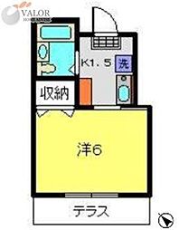 ネオステージ岸根公園 1Kの間取図画像
