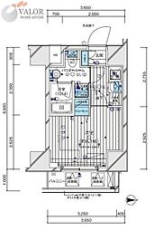 MAINSTAGE東神奈川2 1Kの間取図画像