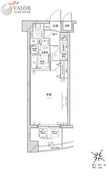 グリフィン横浜・プライムスクエア 1Kの間取図画像