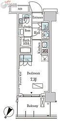 ParkAxis横濱大通り公園 ワンルームの間取図画像