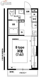 リブリ・ピーチテラス綱島壱番館 1Kの間取図画像