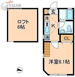 ビューメゾン横浜 1Kの間取図画像