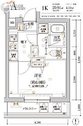 ECREDE横濱吉野町 1Kの間取図画像