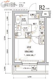 ECREDE横濱吉野町 1Kの間取図画像