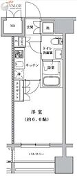 ライジングプレイス川崎 1Kの間取図画像