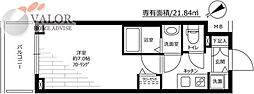 グランドガーラ横濱山下町 1Kの間取図画像