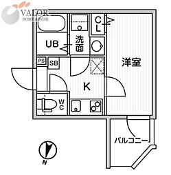 T's Cuore横濱元町 1Kの間取図画像