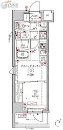 クレイシアIDZ川崎ザ・テラス 1DKの間取図画像