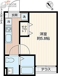 nota.ヨコハマ 1Kの間取図画像