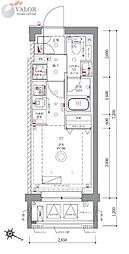 AZEST阪東橋II ワンルームの間取図画像