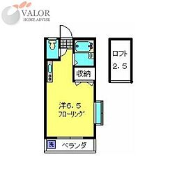 菅沼コーポ ワンルームの間取図画像