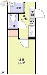 エミール生麦 1Kの間取図画像