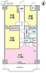 大和第一ビルラ・コスタ壱番館 3LDKの間取図画像