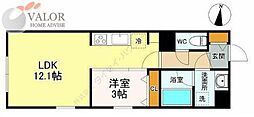 エントピア神明の杜Musashikosugi 1LDKの間取図画像