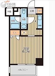 レジディア新横浜 1Kの間取図画像