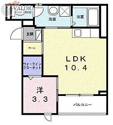 リラヴェール日吉 1LDKの間取図画像