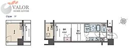 ラグゼナ磯子 1Kの間取図画像