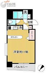 グリフィン新横浜・伍番館 ワンルームの間取図画像