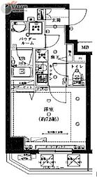 スパシエベルタ横浜 1Kの間取図画像