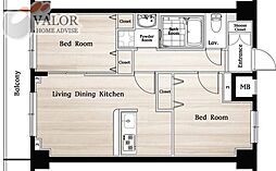 Nステージ鶴見 2LDKの間取図画像