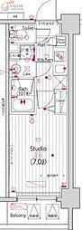 ガーラプライム横濱関内 1Kの間取図画像