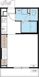 リブリ・Hiyoshi 1Kの間取図画像