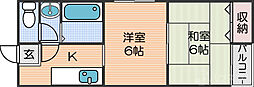 スポール南住吉 2Kの間取図画像