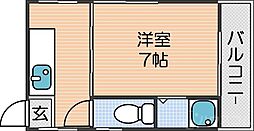 松本マンション 1Kの間取図画像