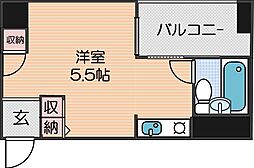 朝日プラザパレ・セーヌ ワンルームの間取図画像